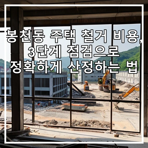 봉천동 주택 철거 비용, 3단계 점검으로 정확하게 산정하는 법