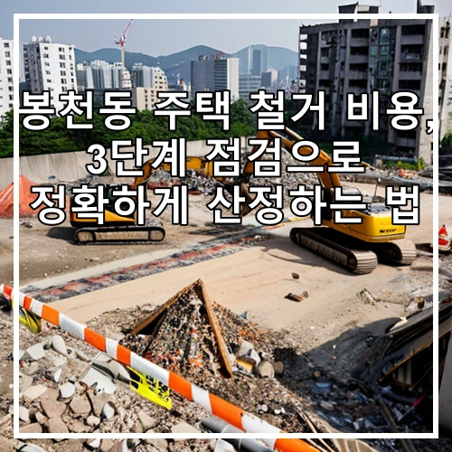 봉천동 주택 철거 비용, 3단계 점검으로 정확하게 산정하는 법