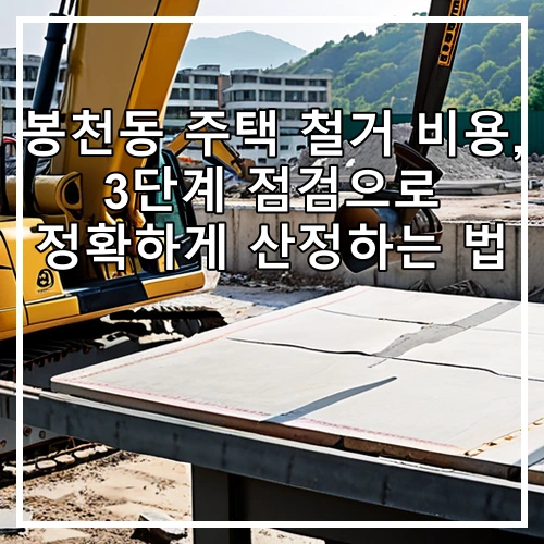 봉천동 주택 철거 비용, 3단계 점검으로 정확하게 산정하는 법