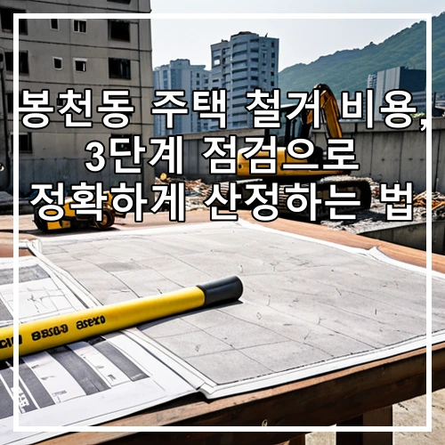 봉천동 주택 철거 비용, 3단계 점검으로 정확하게 산정하는 법