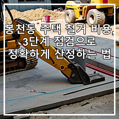 봉천동 주택 철거 비용, 3단계 점검으로 정확하게 산정하는 법