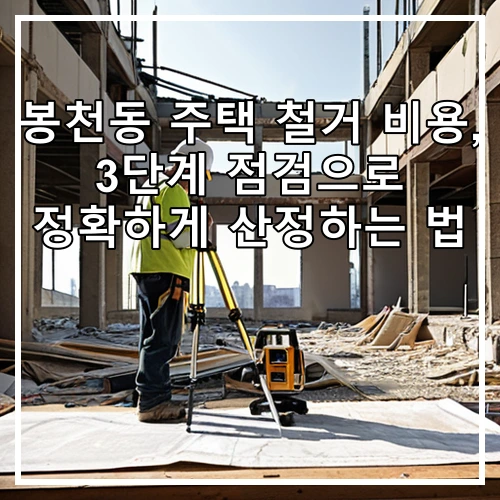 봉천동 주택 철거 비용, 3단계 점검으로 정확하게 산정하는 법