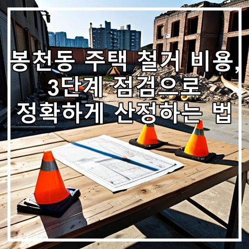 봉천동 주택 철거 비용, 3단계 점검으로 정확하게 산정하는 법