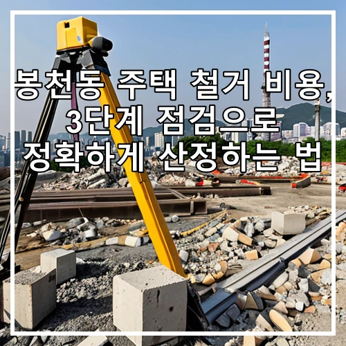 봉천동 주택 철거 비용, 3단계 점검으로 정확하게 산정하는 법