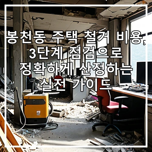 봉천동 주택 철거 비용, 3단계 점검으로 정확하게 산정하는 실전 가이드
