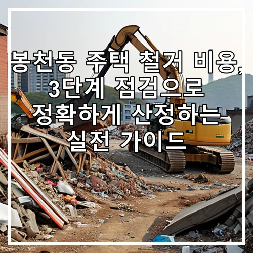 봉천동 주택 철거 비용, 3단계 점검으로 정확하게 산정하는 실전 가이드