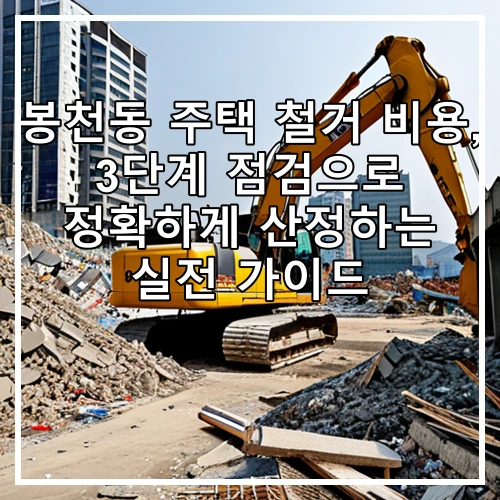봉천동 주택 철거 비용, 3단계 점검으로 정확하게 산정하는 실전 가이드