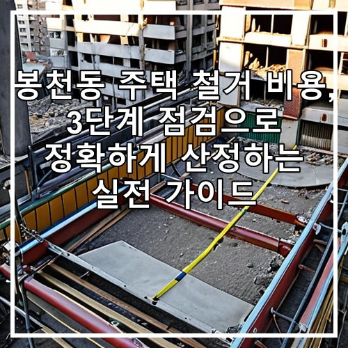 봉천동 주택 철거 비용, 3단계 점검으로 정확하게 산정하는 실전 가이드