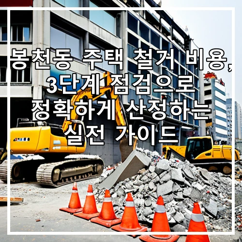 봉천동 주택 철거 비용, 3단계 점검으로 정확하게 산정하는 실전 가이드