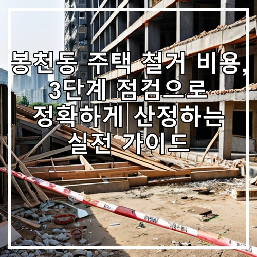 봉천동 주택 철거 비용, 3단계 점검으로 정확하게 산정하는 실전 가이드