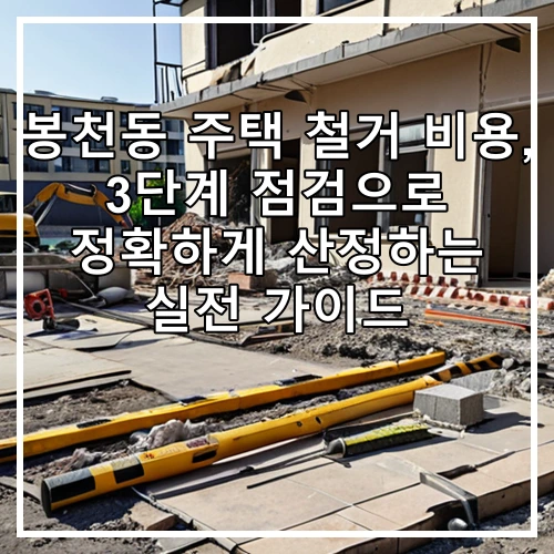 봉천동 주택 철거 비용, 3단계 점검으로 정확하게 산정하는 실전 가이드