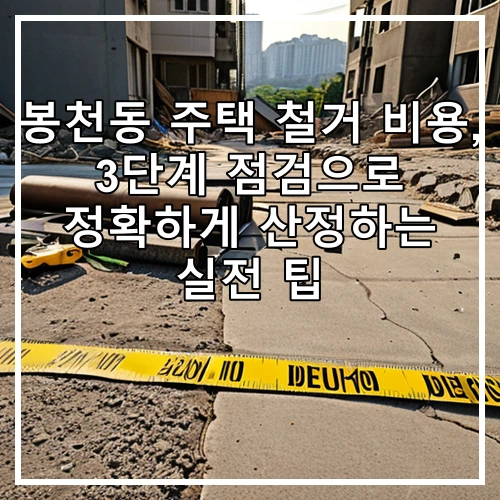 봉천동 주택 철거 비용, 3단계 점검으로 정확하게 산정하는 실전 팁