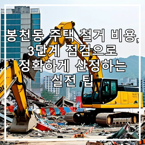 봉천동 주택 철거 비용, 3단계 점검으로 정확하게 산정하는 실전 팁
