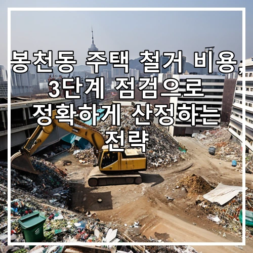 봉천동 주택 철거 비용, 3단계 점검으로 정확하게 산정하는 전략