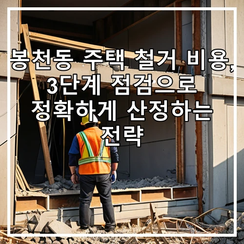 봉천동 주택 철거 비용, 3단계 점검으로 정확하게 산정하는 전략
