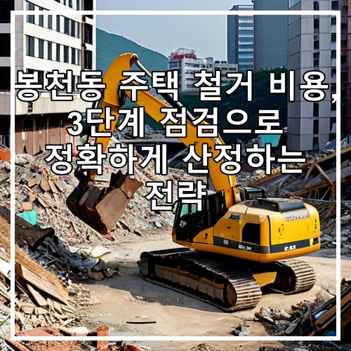 봉천동 주택 철거 비용, 3단계 점검으로 정확하게 산정하는 전략