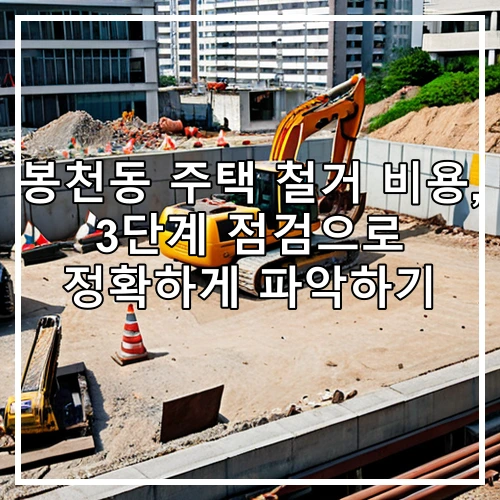 봉천동 주택 철거 비용, 3단계 점검으로 정확하게 파악하기