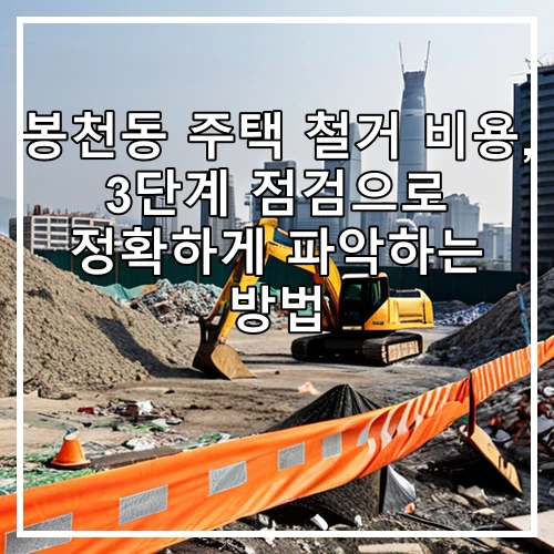 봉천동 주택 철거 비용, 3단계 점검으로 정확하게 파악하는 방법