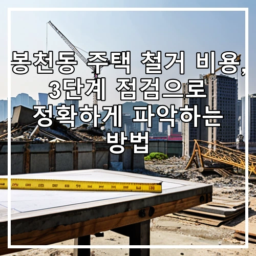 봉천동 주택 철거 비용, 3단계 점검으로 정확하게 파악하는 방법