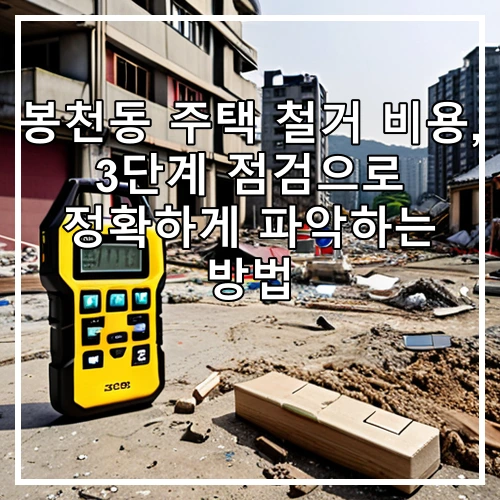 봉천동 주택 철거 비용, 3단계 점검으로 정확하게 파악하는 방법