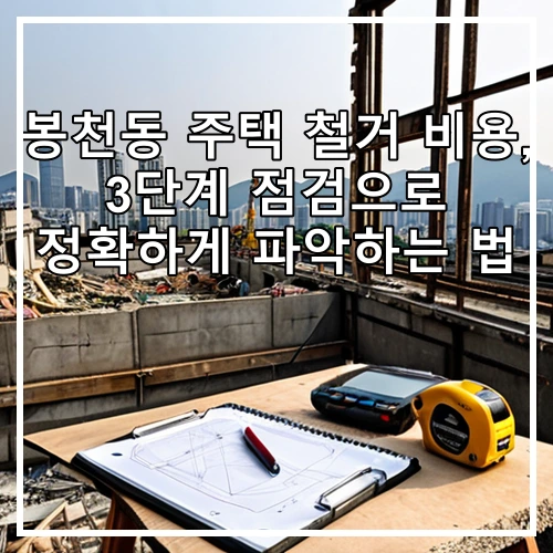봉천동 주택 철거 비용, 3단계 점검으로 정확하게 파악하는 법