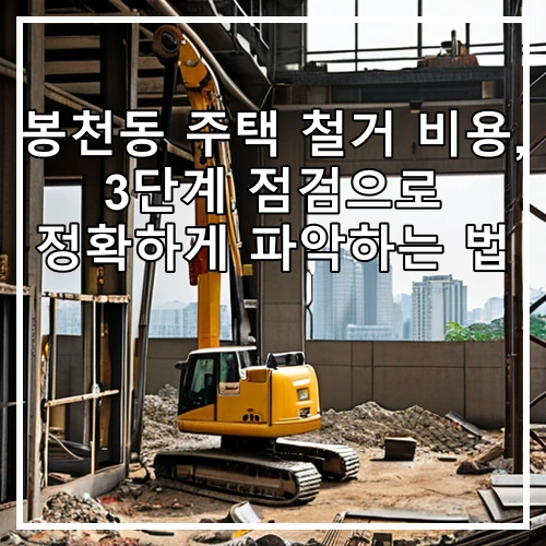 봉천동 주택 철거 비용, 3단계 점검으로 정확하게 파악하는 법