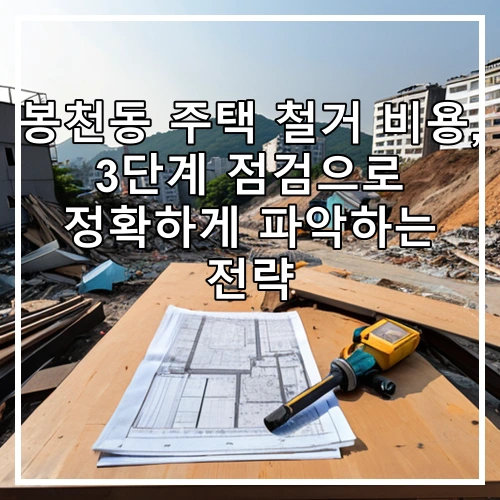 봉천동 주택 철거 비용, 3단계 점검으로 정확하게 파악하는 전략