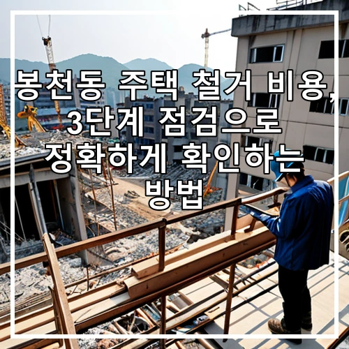 봉천동 주택 철거 비용, 3단계 점검으로 정확하게 확인하는 방법