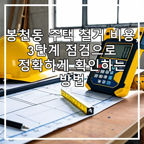 봉천동 주택 철거 비용, 3단계 점검으로 정확하게 확인하는 방법