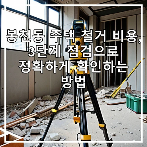봉천동 주택 철거 비용, 3단계 점검으로 정확하게 확인하는 방법