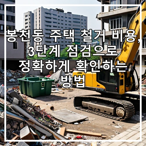 봉천동 주택 철거 비용, 3단계 점검으로 정확하게 확인하는 방법