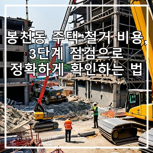 봉천동 주택 철거 비용, 3단계 점검으로 정확하게 확인하는 법