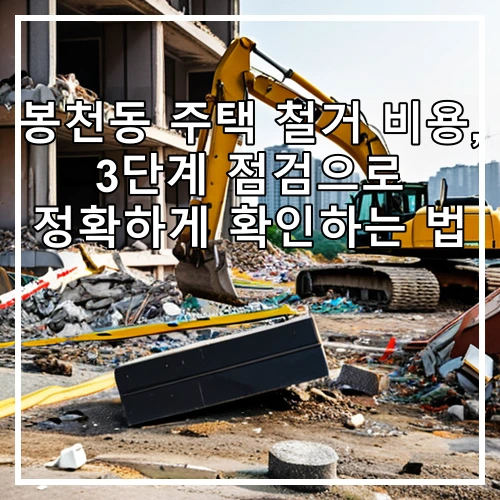 봉천동 주택 철거 비용, 3단계 점검으로 정확하게 확인하는 법