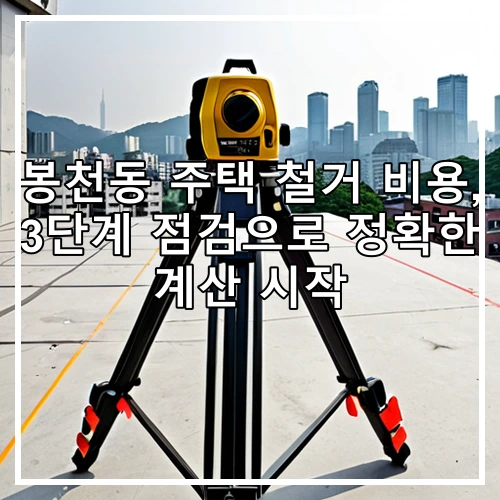 봉천동 주택 철거 비용, 3단계 점검으로 정확한 계산 시작