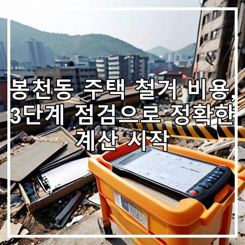 봉천동 주택 철거 비용, 3단계 점검으로 정확한 계산 시작
