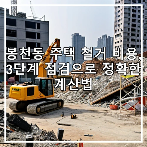 봉천동 주택 철거 비용, 3단계 점검으로 정확한 계산법