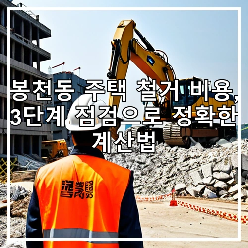 봉천동 주택 철거 비용, 3단계 점검으로 정확한 계산법