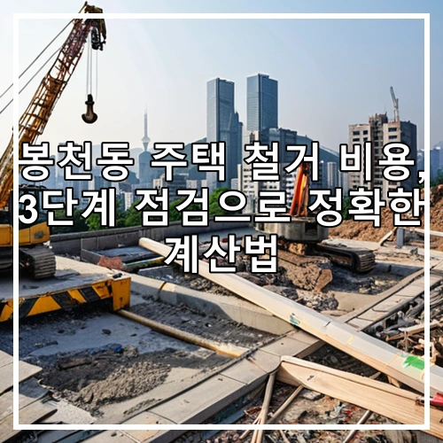 봉천동 주택 철거 비용, 3단계 점검으로 정확한 계산법