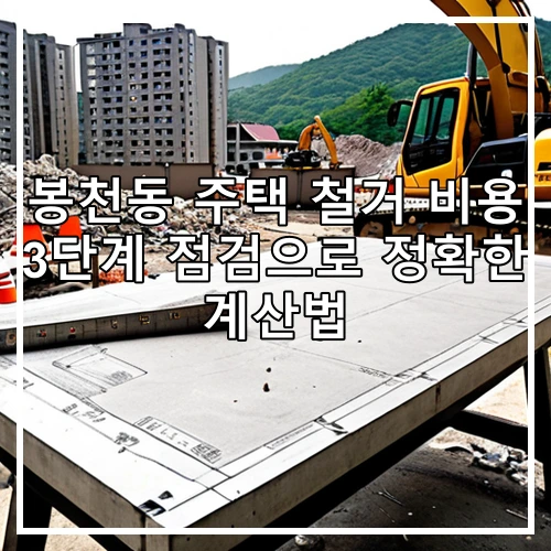 봉천동 주택 철거 비용 3단계 점검으로 정확한 계산법
