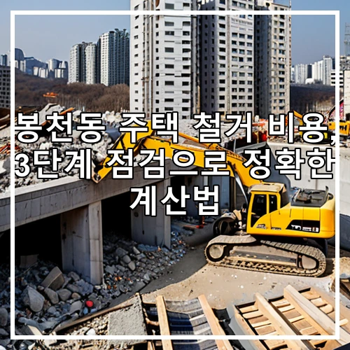 봉천동 주택 철거 비용, 3단계 점검으로 정확한 계산법