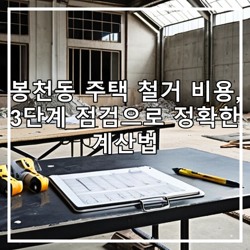 봉천동 주택 철거 비용, 3단계 점검으로 정확한 계산법