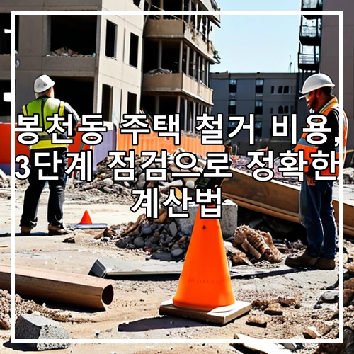 봉천동 주택 철거 비용, 3단계 점검으로 정확한 계산법