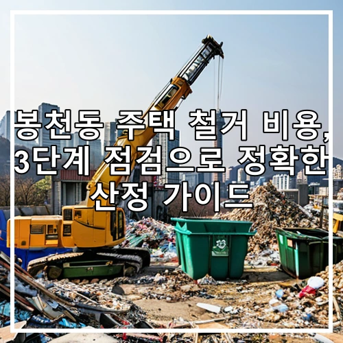 봉천동 주택 철거 비용, 3단계 점검으로 정확한 산정 가이드
