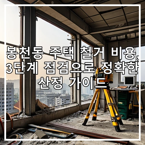 봉천동 주택 철거 비용, 3단계 점검으로 정확한 산정 가이드