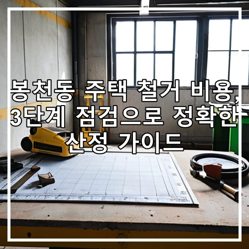 봉천동 주택 철거 비용, 3단계 점검으로 정확한 산정 가이드