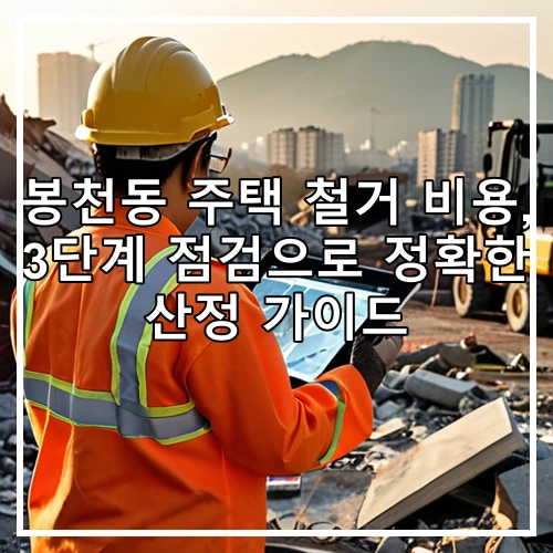봉천동 주택 철거 비용, 3단계 점검으로 정확한 산정 가이드