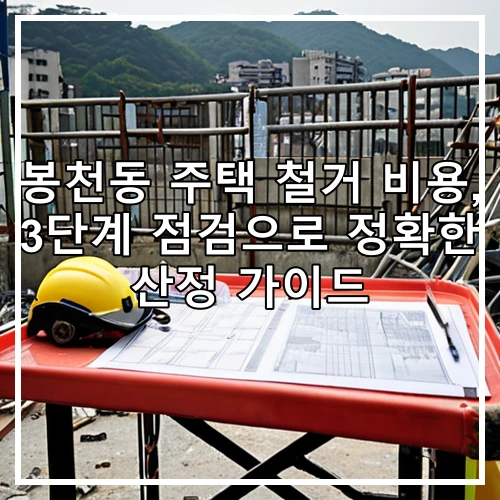 봉천동 주택 철거 비용, 3단계 점검으로 정확한 산정 가이드