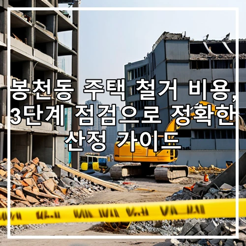 봉천동 주택 철거 비용, 3단계 점검으로 정확한 산정 가이드
