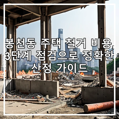 봉천동 주택 철거 비용, 3단계 점검으로 정확한 산정 가이드