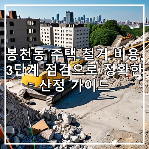봉천동 주택 철거 비용, 3단계 점검으로 정확한 산정 가이드